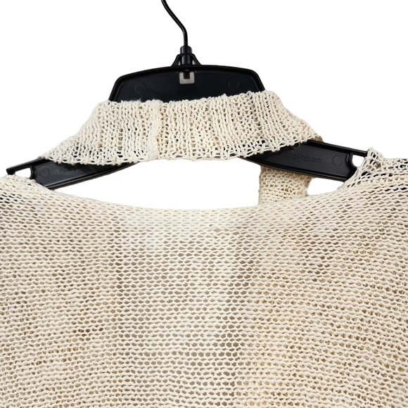 Crea Concepts Women's Cutout Neckline Knitted Open Cardigan Sweater- S - Picture 7 of 8